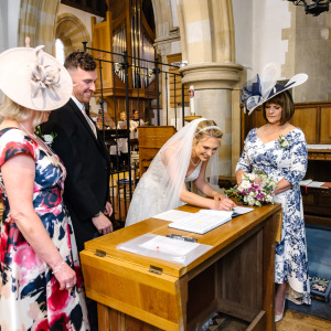 Wedding Ceremony at St Marys Church, Streatley